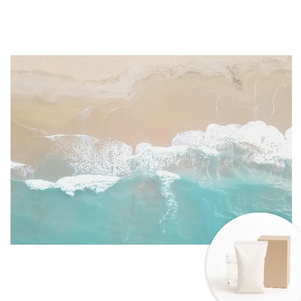 Tapet fototapet nețesut cu valuri de plajă în stil minimalist