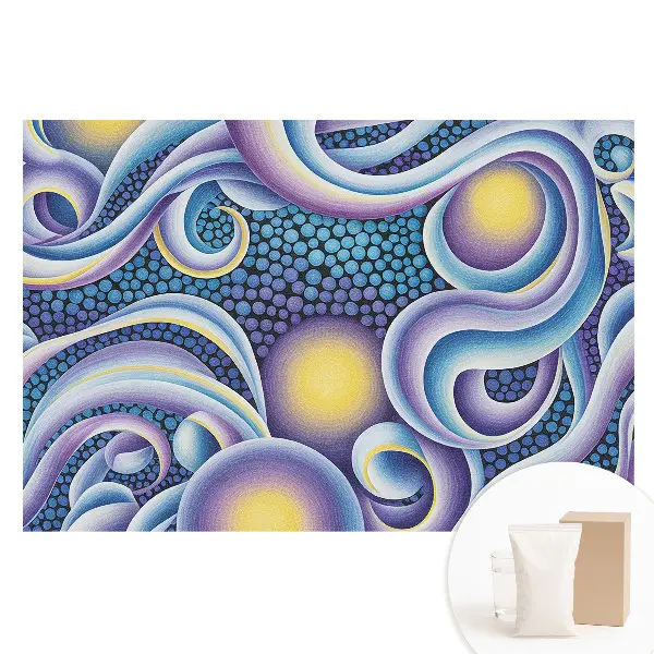 Fototapet din material nețesut cu imprimeu abstract de vârtejuri colorate