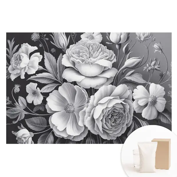 Tapet nețesut cu model floral gri