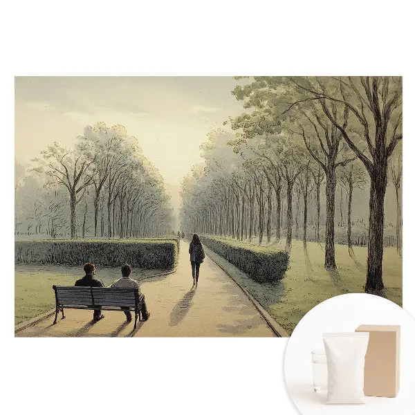 Tapet foto pe material nețesut O plimbare liniștită în parc