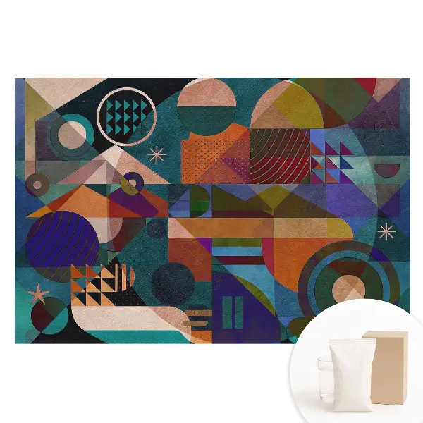 Tapet nețesut cu model de abstracție geometrică colorată