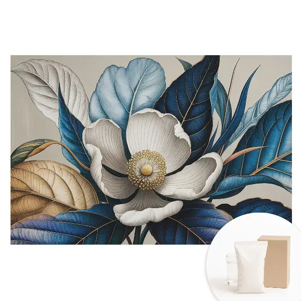 Tapet fotografic din material nețesut cu model modern de flori și frunze
