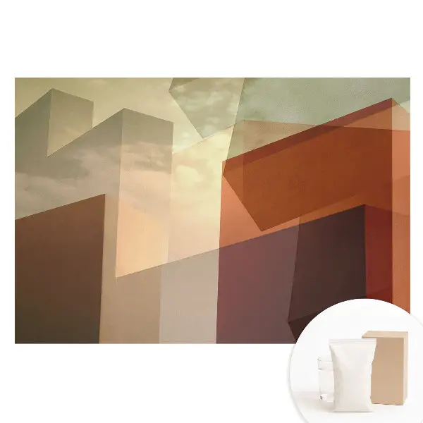 Fototapet din material nețesut cu forme geometrice pe fundalul cerului