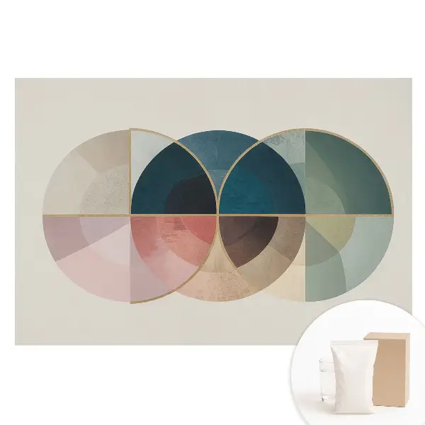 Tapet nețesut cu model modern cu roți colorate