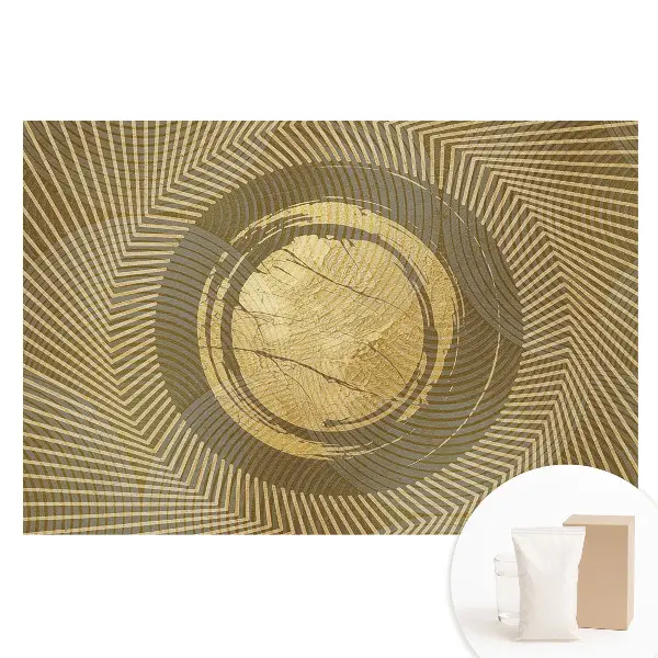 Tapet foto pentru perete cu model de abstracție geometrică în nuanțe de galben