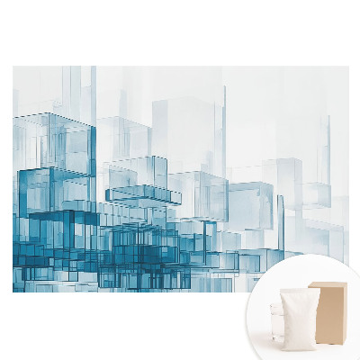 Tapet foto pentru perete cu design modern de cuburi spațiale albastre
