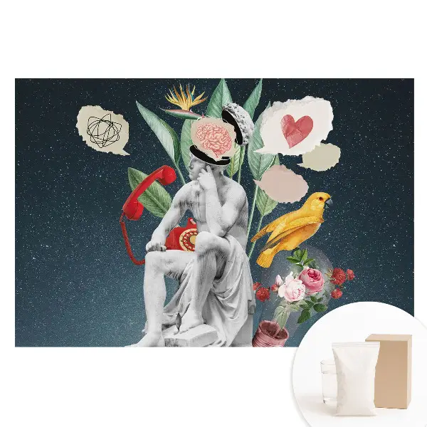 Tapet nețesut cu model creativ de colaj suprarealist
