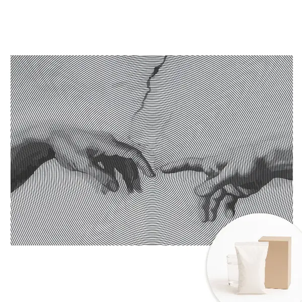 Tapet fotografic din material nețesut cu model de mâini în linii concentrice