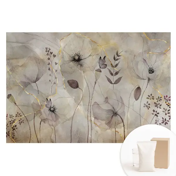 Fototapet din material nețesut cu model de flori rustice elegante