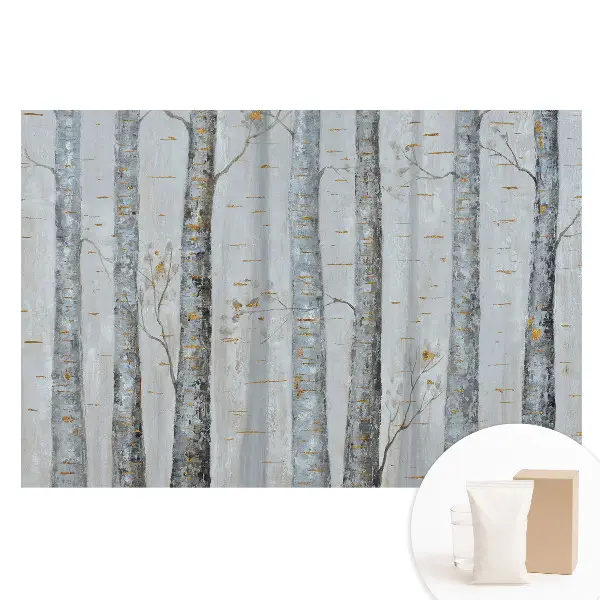Tapet fotografic din material nețesut cu model clasic de pădure de mesteacăn