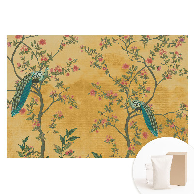 Fototapet cu imprimeu pe material nețesut Motive florale cu păuni