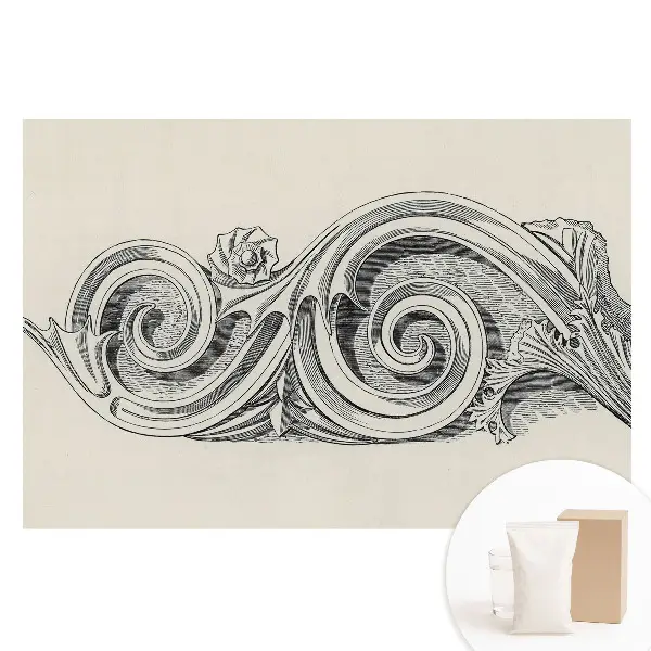 Tapet foto mare pentru perete cu ornament vegetal clasic elegant