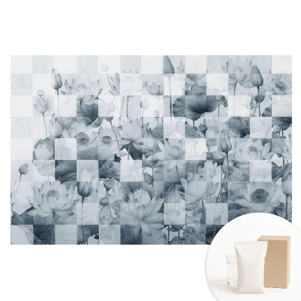 Fototapet din material nețesut cu model geometric de flori de lotus moderne