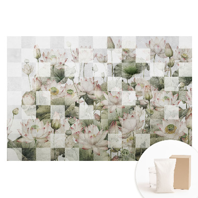 Tapet fotografic pe material nețesut Flori de lotus și modele geometrice