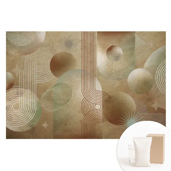 Tapet nețesut cu compoziție geometrică retro abstractă