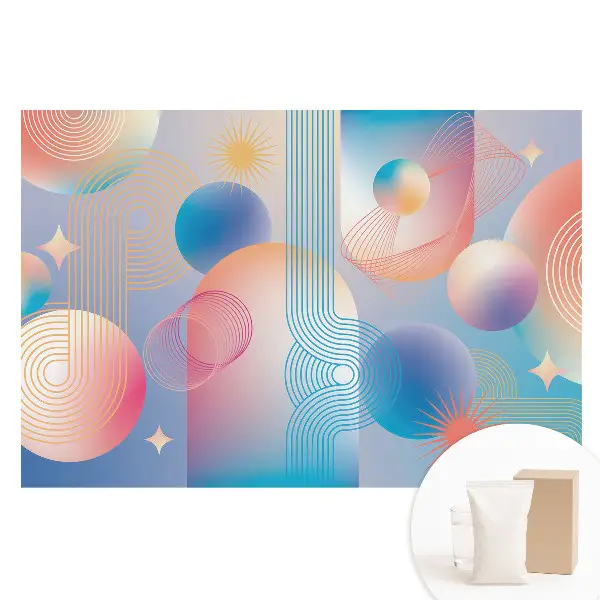 Tapet foto din material nețesut cu modele geometrice abstracte colorate