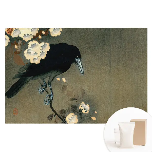 Fototapet din material nețesut cu imprimeu Pasăre japoneză în flori