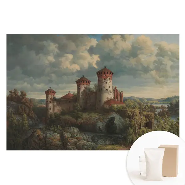 Tapet fotografic din material nețesut cu castel în mijlocul naturii