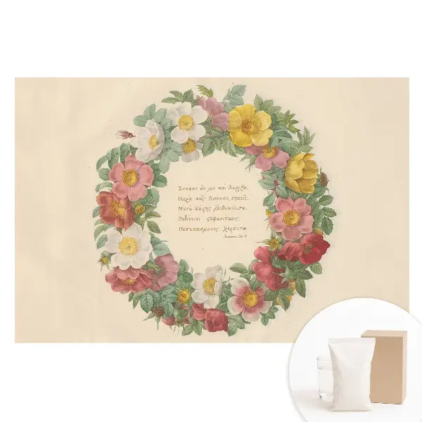 Tapet fotorealist din material nețesut cu model de coroană florală clasică