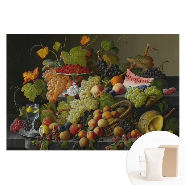 Tapet fotografic pe material nețesut cu motiv de natură statică cu fructe în stil elegant și armonios