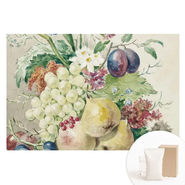Tapet fotografic din material nețesut cu natură statică de fructe și flori