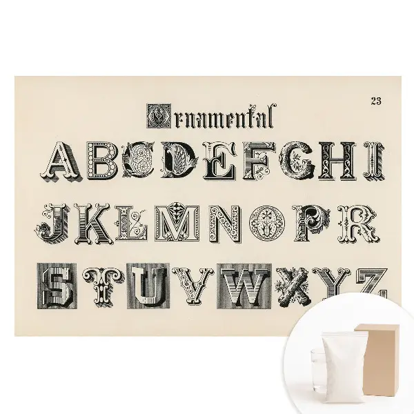 Tapet fotografic din material nețesut cu litere decorative retro în stil clasic