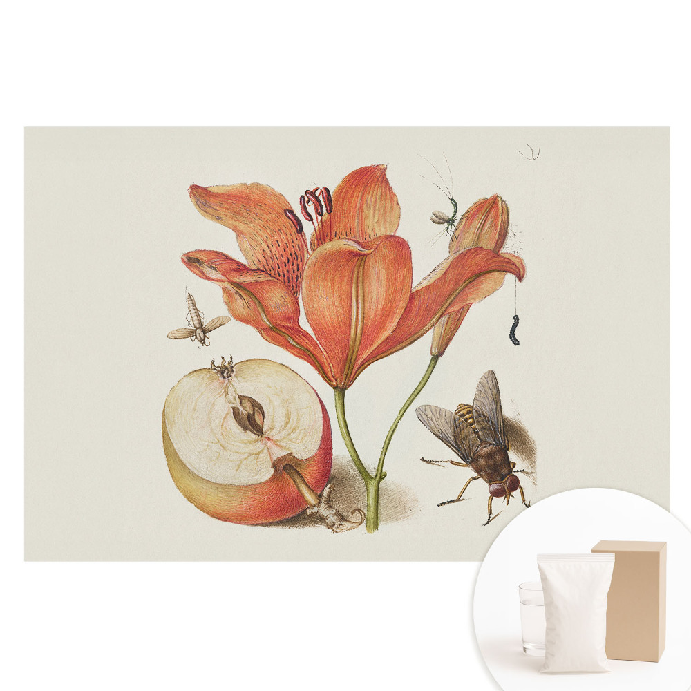 Tapet nețesut Flori, insecte, fructe, armonia naturii