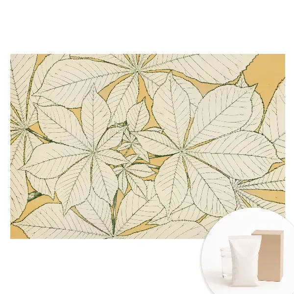 Tapet fotografic din material nețesut cu model minimalist cu frunze pentru un decor armonios