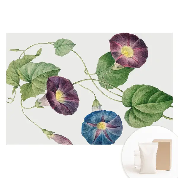 Tapet nețesut cu motive botanice florale delicate