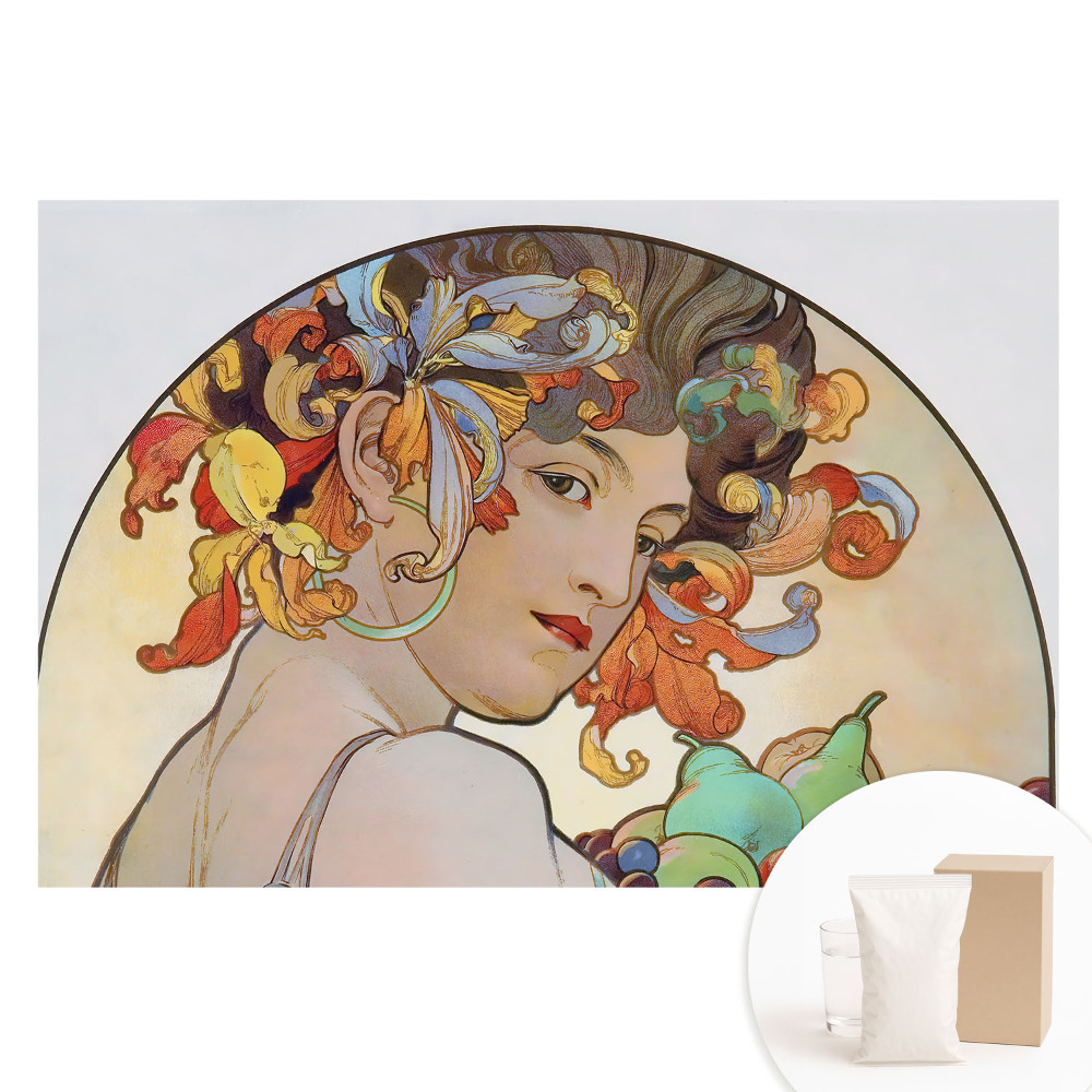 Tapet nețesut Portret Art Nouveau al unei femei cu panglici