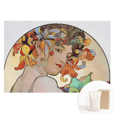Tapet nețesut cu portret Art Nouveau al unei femei cu panglici