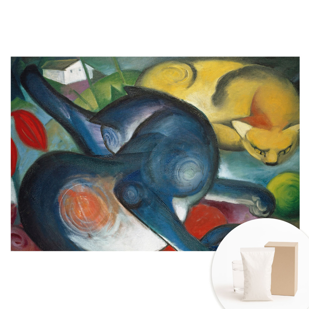 Tapet fotografic pe material nețesut Pisici abstracte colorate într-un peisaj