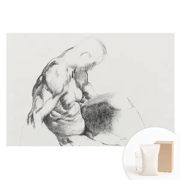 Tapet nețesut cu schiță clasică elegantă a unui bărbat musculos