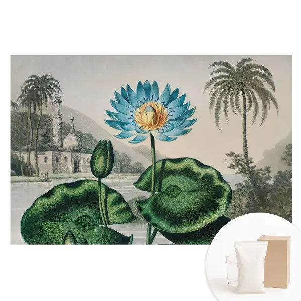 Tapet nețesut cu imprimeu exotic de crin tropical