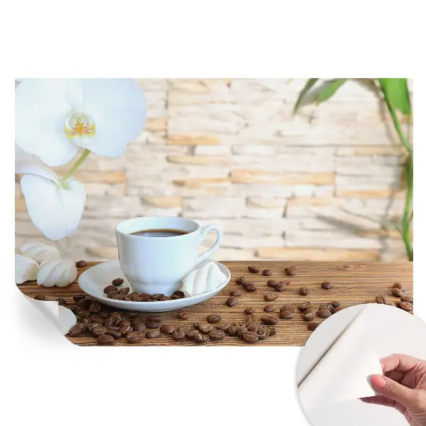 Fototapet modern pentru sufragerie cu model floral relaxant