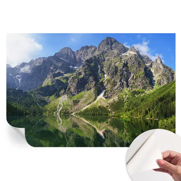 Fototapet modern pentru sufragerie cu peisaj montan pitoresc