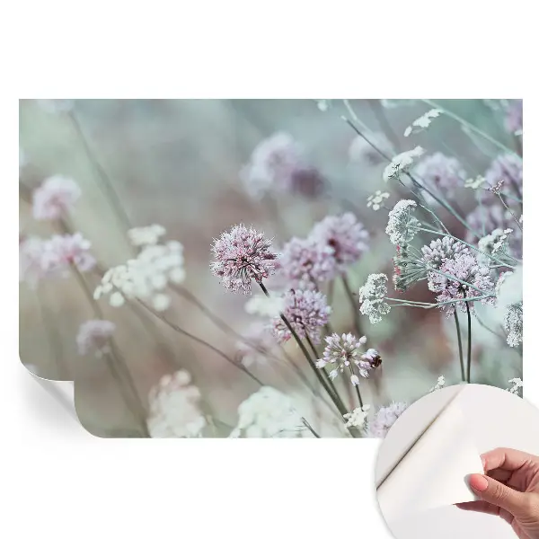 Fototapet modern pentru sufragerie cu flori sălbatice