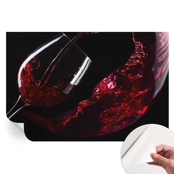 Fototapet modern pentru sufragerie cu vin roșu
