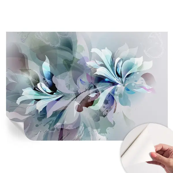 Fototapet modern pentru sufragerie cu abstracție florală