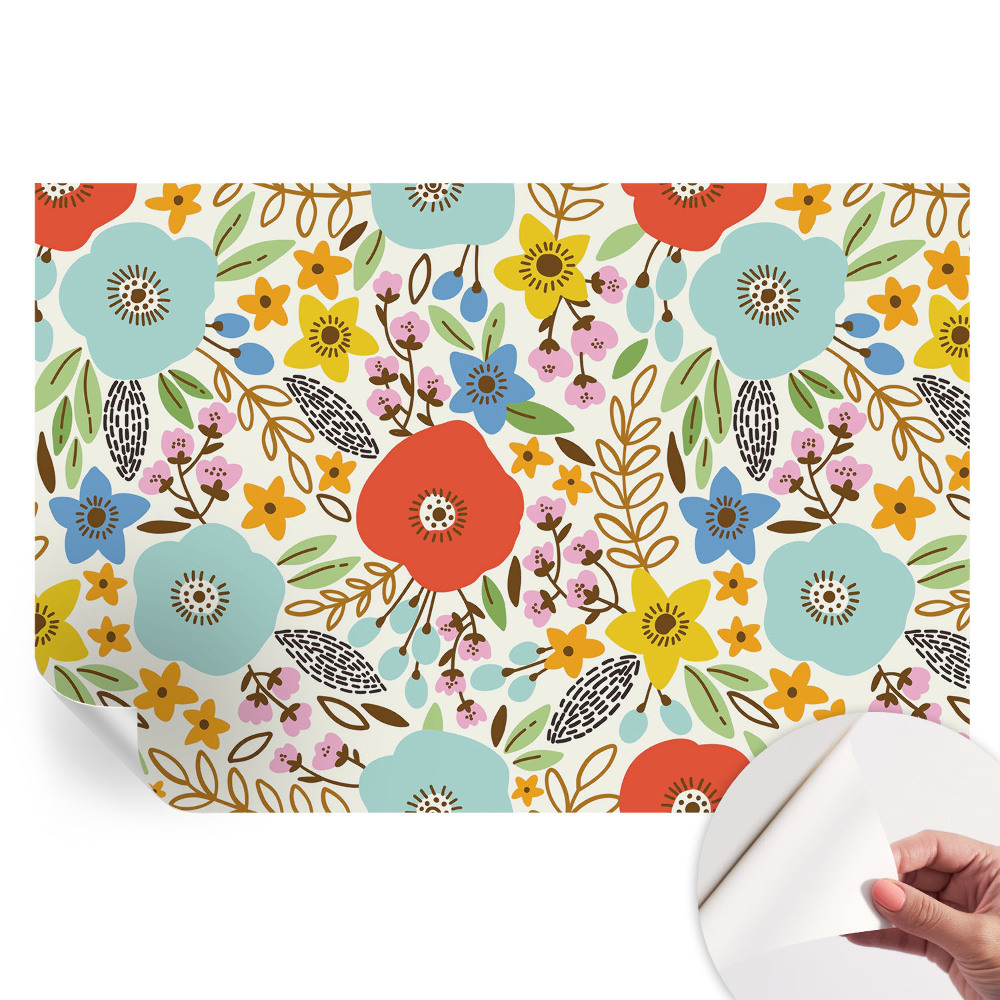 Fototapet autoadeziv pentru dormitor cu model floral