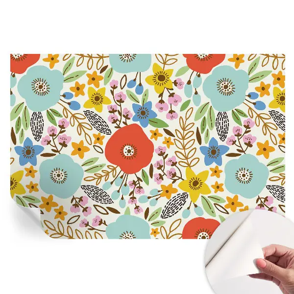 Fototapet autoadeziv pentru dormitor cu model floral