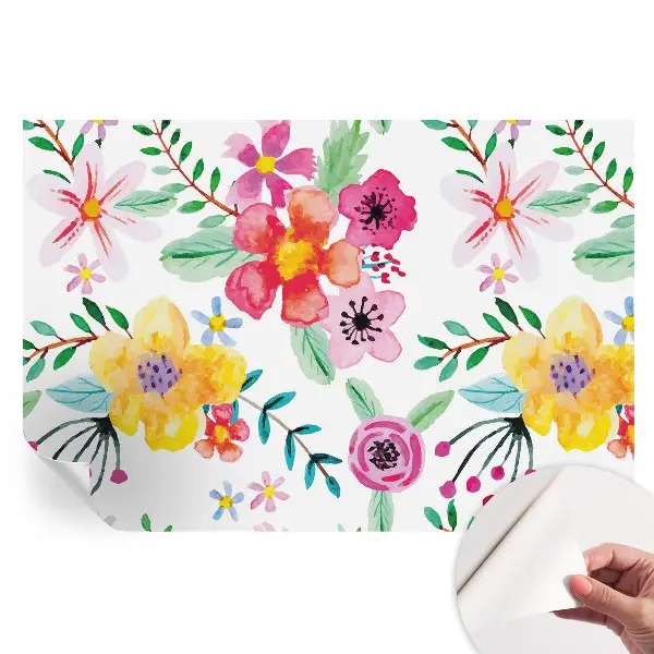 Fototapet modern pentru sufragerie Prospețime florală