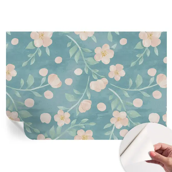 Tapet autoadeziv pentru camera de zi cu model floral Eleganță