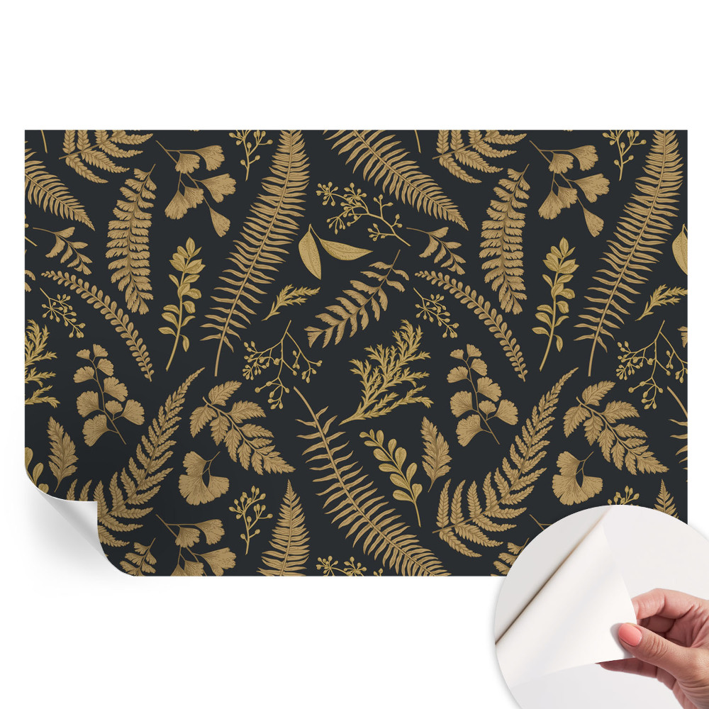 Fototapet modern pentru sufragerie cu model de frunze botanice