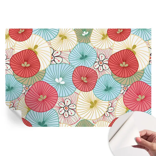 Tapet autoadeziv pentru camera de zi cu model floral