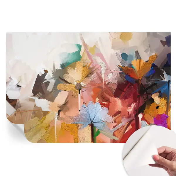Fototapet autoadeziv pentru dormitor cu model abstract floral