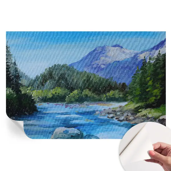 Fototapet autoadeziv pentru dormitor cu peisaj montan