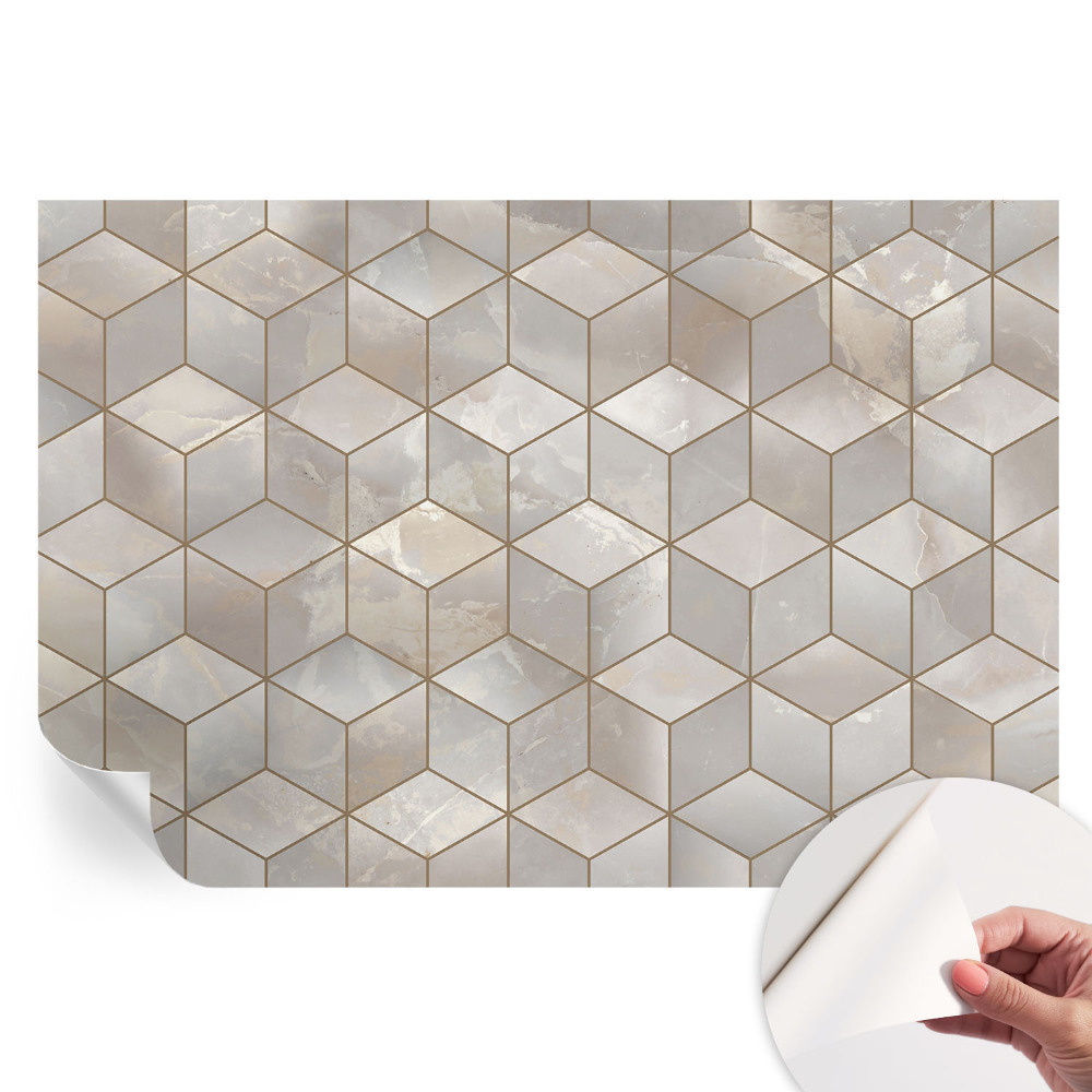 Tapet autoadeziv pentru camera de zi Mozaic geometric