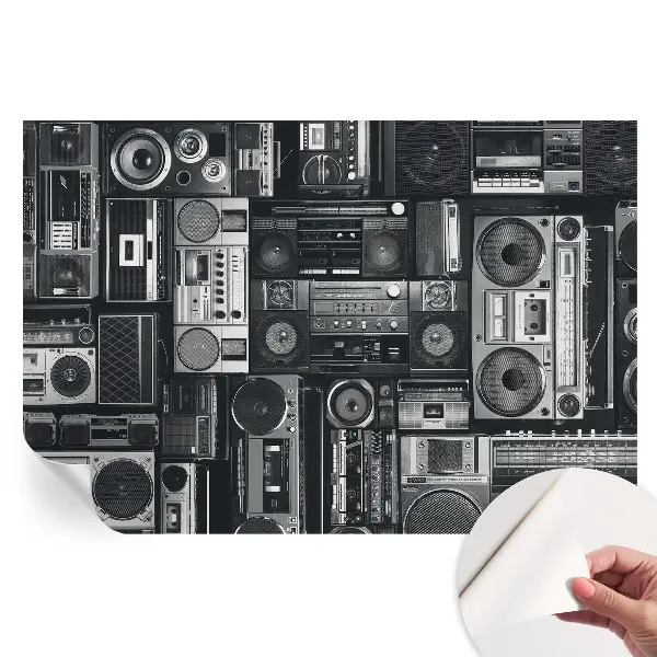 Tapet autoadeziv pentru camera de zi Radio retro