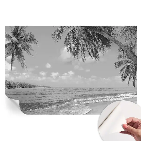 Fototapet modern pentru sufragerie cu model paradis tropical